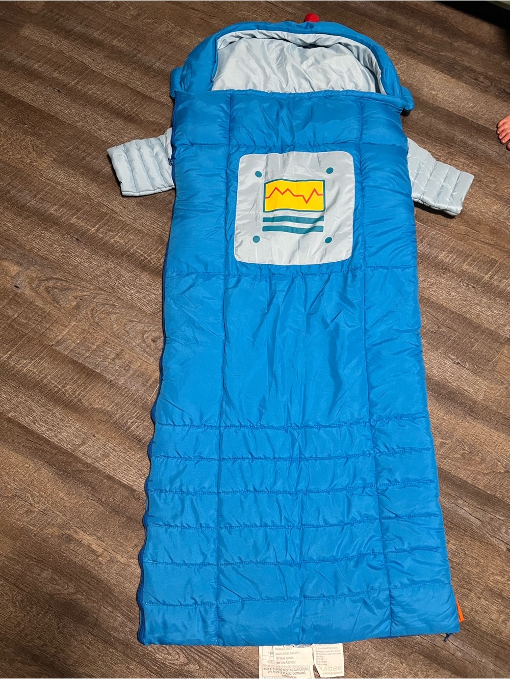 Ozark Trail Bright Blue Kids Sleeping Bag with Graphic Patch